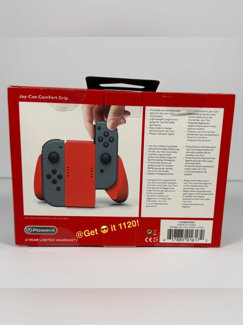 PowerA Joy-Con Comfort Grip for Nintendo Switch Red